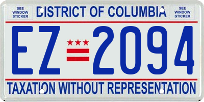 DC license plate EZ2094