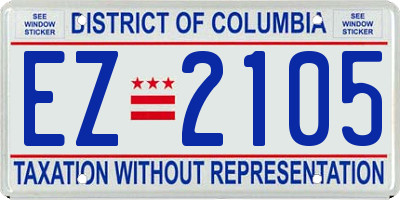 DC license plate EZ2105