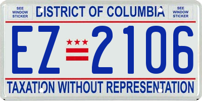 DC license plate EZ2106