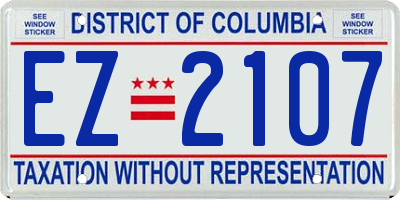 DC license plate EZ2107