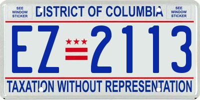 DC license plate EZ2113