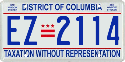 DC license plate EZ2114