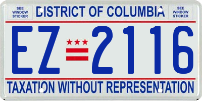 DC license plate EZ2116