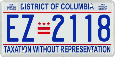 DC license plate EZ2118