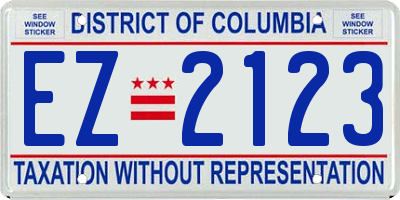 DC license plate EZ2123