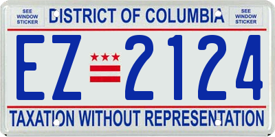 DC license plate EZ2124