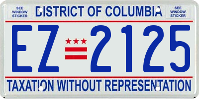 DC license plate EZ2125