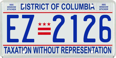 DC license plate EZ2126