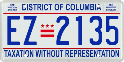 DC license plate EZ2135