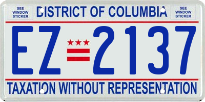 DC license plate EZ2137