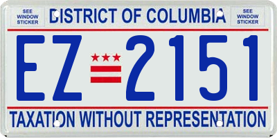 DC license plate EZ2151