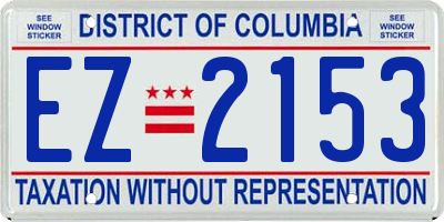 DC license plate EZ2153