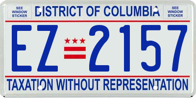 DC license plate EZ2157