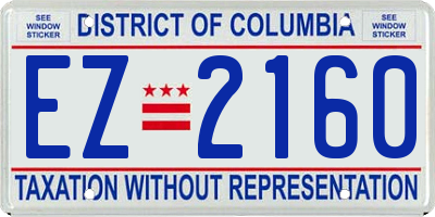 DC license plate EZ2160