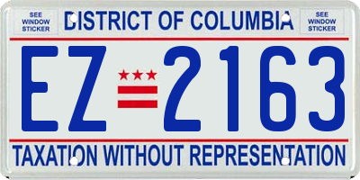 DC license plate EZ2163