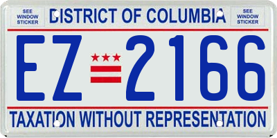 DC license plate EZ2166