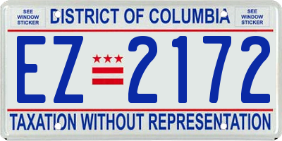 DC license plate EZ2172