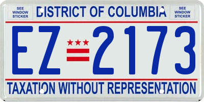 DC license plate EZ2173