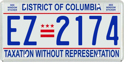 DC license plate EZ2174