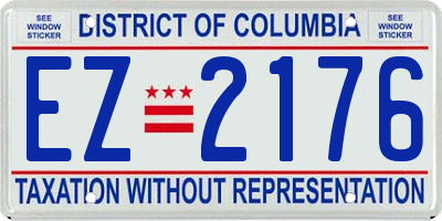 DC license plate EZ2176