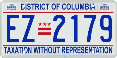 DC license plate EZ2179