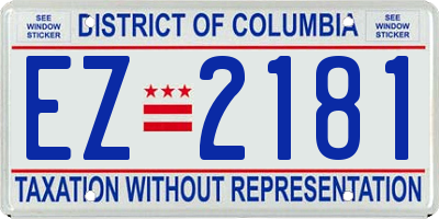 DC license plate EZ2181