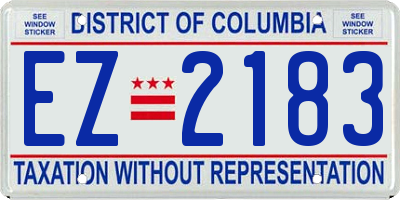 DC license plate EZ2183