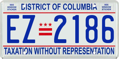 DC license plate EZ2186