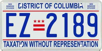 DC license plate EZ2189