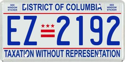 DC license plate EZ2192