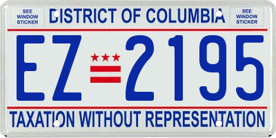 DC license plate EZ2195