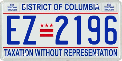 DC license plate EZ2196