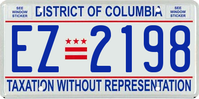 DC license plate EZ2198