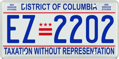 DC license plate EZ2202