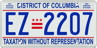 DC license plate EZ2207