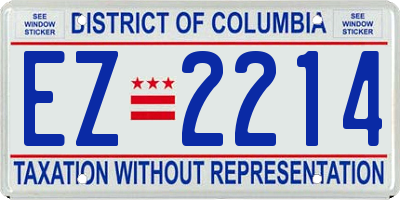 DC license plate EZ2214