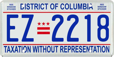 DC license plate EZ2218