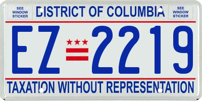 DC license plate EZ2219