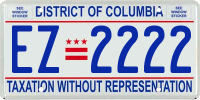 DC license plate EZ2222