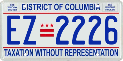 DC license plate EZ2226