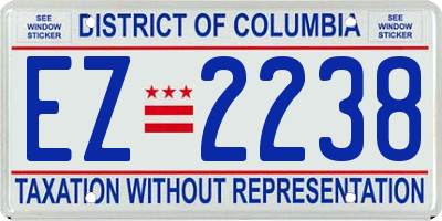 DC license plate EZ2238