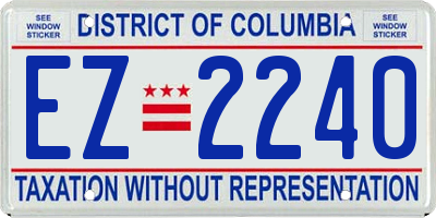 DC license plate EZ2240