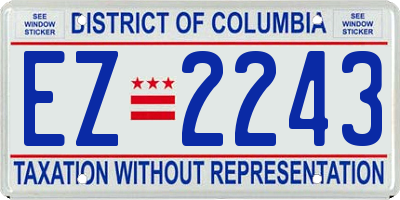 DC license plate EZ2243