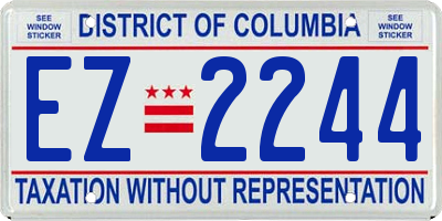 DC license plate EZ2244