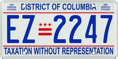 DC license plate EZ2247