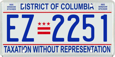 DC license plate EZ2251