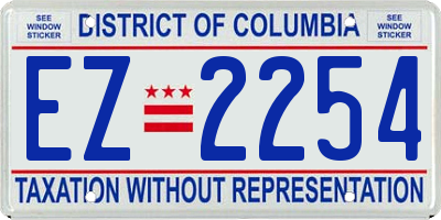 DC license plate EZ2254