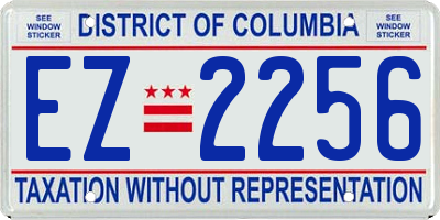 DC license plate EZ2256