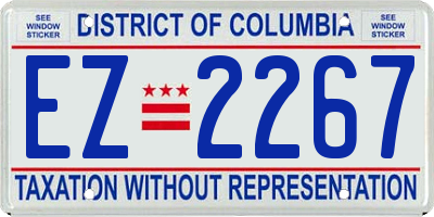 DC license plate EZ2267