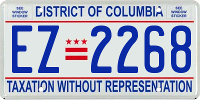 DC license plate EZ2268